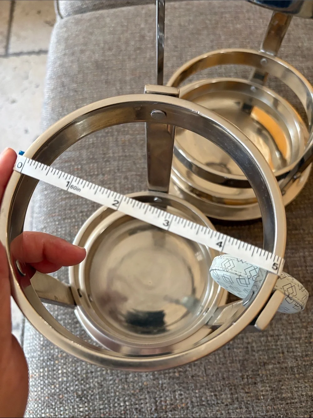 Pottery Barn Set of 2 Stainless Steel Cylinder Candle Holders - Silver EUC